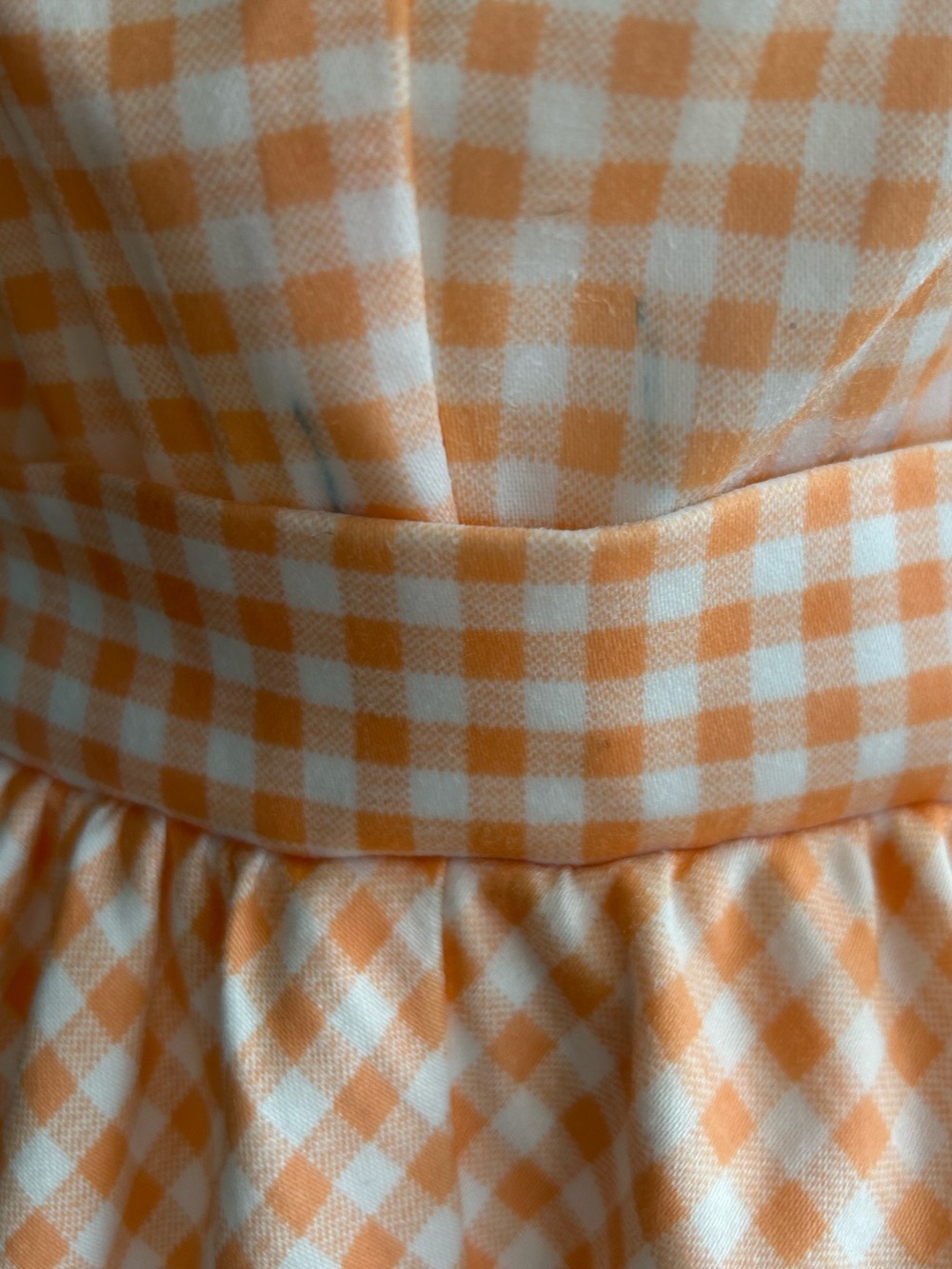 Pinup Couture Peach Orange Gingham Dee Dee Waitress Puff Sleeve Retro Dress XL - Picture 14 of 16